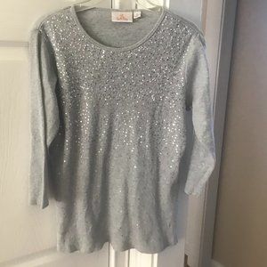 Ladies Quacker Factory Shiny Shirt, Size S